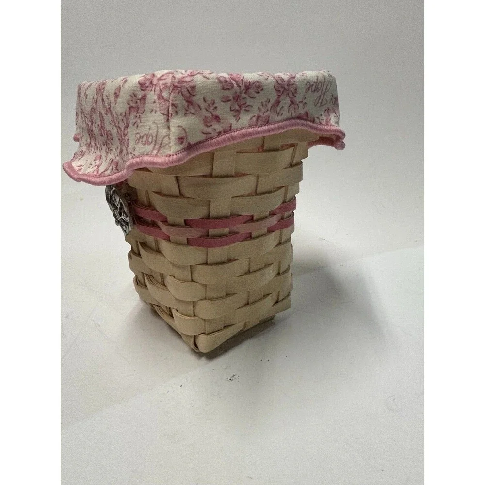 Longaberger 2004 Horizon of Hope American Cancer Society Whitewashed Basket 6